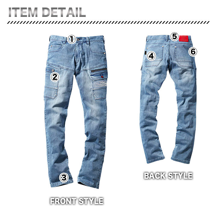 jawin 57002 ストレッチノータックカーゴパンツ