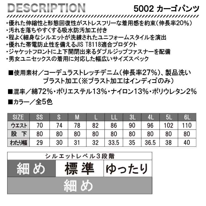 メーカー取り寄せ　BURTLE 作業着 上下セット 50015002　※ジャケットのサイズと同色パンツのサイズをお選びください